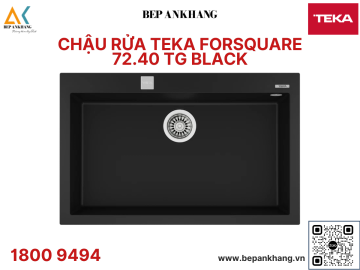 Chậu rửa Teka ForSquare 72.40 TG Black - Chất liệu đá Thạch Anh - Xuất xứ Italia